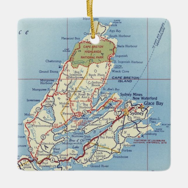 Ornement En Céramique Carte de l'île du Cap-Breton (Devant)