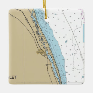 Ornement En Céramique Carte de l'île Jupiter et de l'entrée Hobe