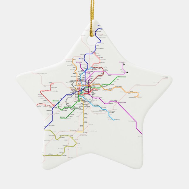 Ornement En Céramique Carte de métro de Madrid (Espagne) (Devant)