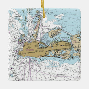 Ornement En Céramique Carte de navigation marine de l'Ouest