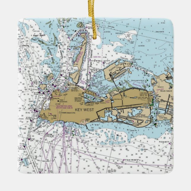 Ornement En Céramique Carte de navigation marine de l'Ouest (Devant)
