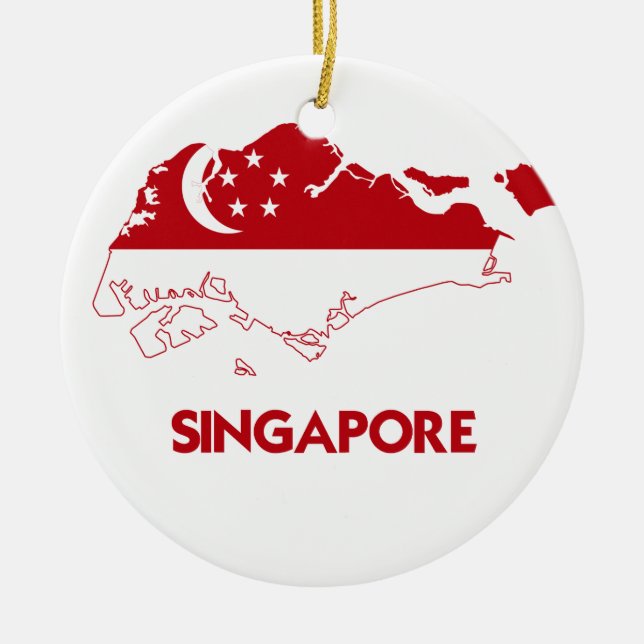 ORNEMENT EN CÉRAMIQUE CARTE DE SINGAPOUR (Devant)