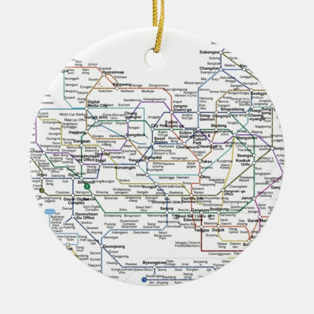 Ornement En Céramique Carte de souterrain de Séoul (Devant)