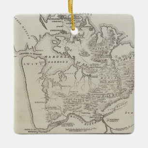 Ornement En Céramique Carte de terre entre Auckland et rivière de