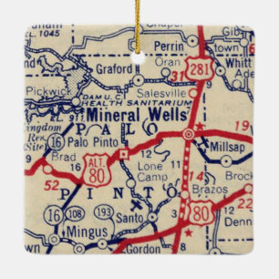 Ornement En Céramique Carte des puits minéraux 1941