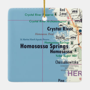 Ornement En Céramique Carte des sources d'Homosassa en Floride
