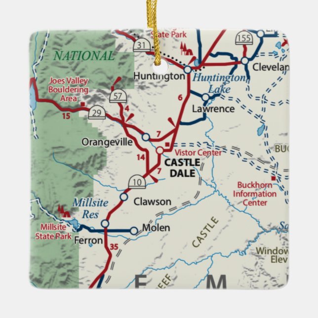 Ornement En Céramique Carte du château Dale Utah (Devant)