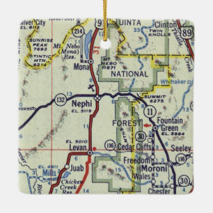 Ornement En Céramique Carte du métro Nephi Utah