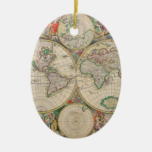 Ornement En Céramique Carte du monde antique
