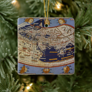 Ornement En Céramique Carte du monde antique ptolemaique, Johannes d'Arn