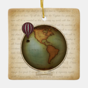 Ornement En Céramique Carte du monde néo-victorien Avion Steampunk à d