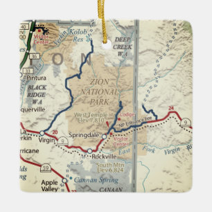 Ornement En Céramique Carte du parc national de Zion