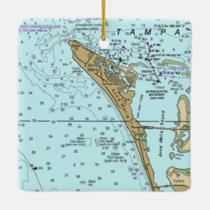 Ornement En Céramique Carte FL de l'île Anna Maria