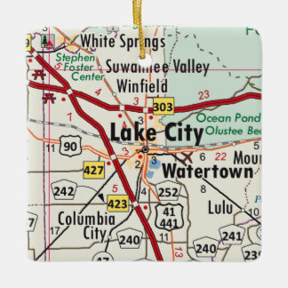 Ornement En Céramique Carte FL Lake City