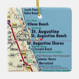 Ornement En Céramique Carte FL Saint Augustine