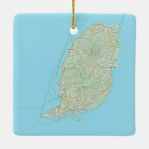 Ornement En Céramique Carte Grenade Noël