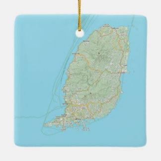 Ornement En Céramique Carte Grenade Noël