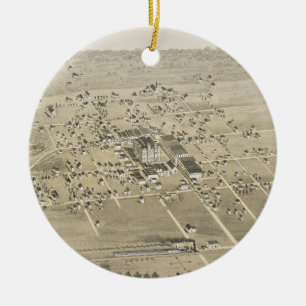 Ornement En Céramique Carte imagée vintage de McKinney le Texas (1876)