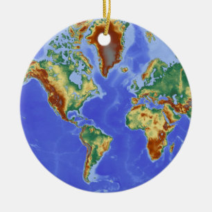 Ornement En Céramique Carte mondiale géographique internationale