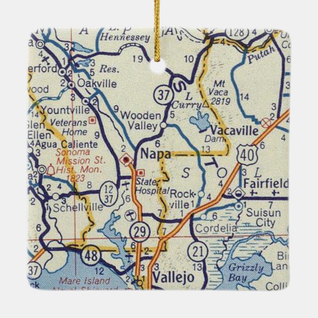 Ornement En Céramique Carte Napa Classic (Dos)