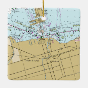 Ornement En Céramique Carte nautique Miami Shores