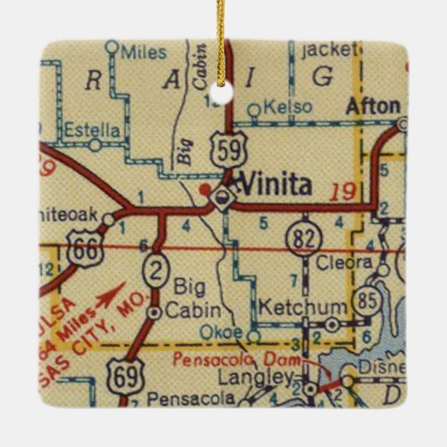 Ornement En Céramique Carte OK Vinita (Dos)