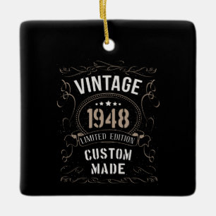 Ornement En Céramique Carte personnalisée édition limitée vintage 1948