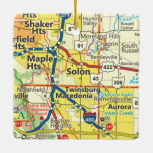 Ornement En Céramique Carte routière Solon Ohio