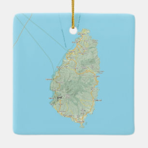 Ornement En Céramique Carte Sainte-Lucie Noël