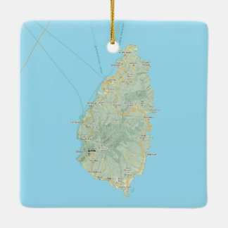 Ornement En Céramique Carte Sainte-Lucie Noël