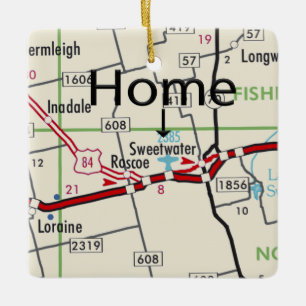 Ornement En Céramique Carte Sweetwater TX