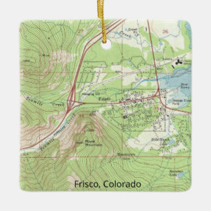 Ornement En Céramique Carte topologique du Colorado de Frisco