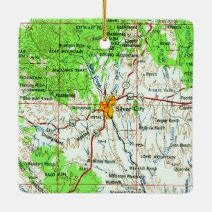 Ornement En Céramique Carte topologique du NM de Silver City