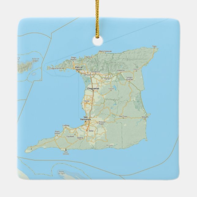 Ornement En Céramique Carte Trinidad Noël (Dos)