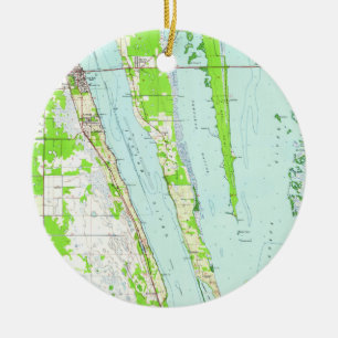 Ornement En Céramique Carte vintage de cacao la Floride (1949)