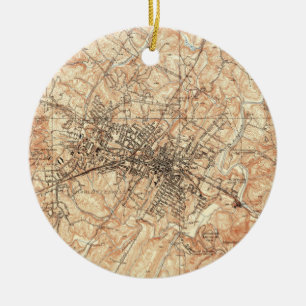 Ornement En Céramique Carte vintage de Charlottesville la Virginie