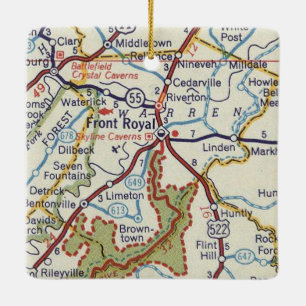 Ornement En Céramique Carte Vintage de la Royal VA avant