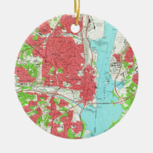 Ornement En Céramique Carte vintage de l'Alexandrie la Virginie (1965)