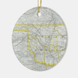 Ornement En Céramique Carte vintage de l'Oklahoma (1889)