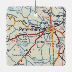 Ornement En Céramique Carte Vintage de Petersbourg