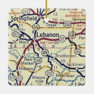 Ornement En Céramique Carte Vintage du Liban KY