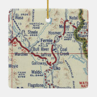Carte Vintage Fernie BC