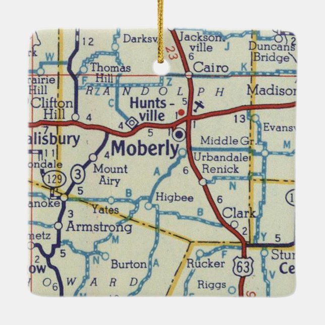 Ornement En Céramique Carte Vintage Mobil MO (Dos)