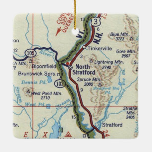 Ornement En Céramique Carte Vintage North Stratford