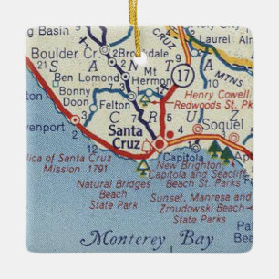 Ornement En Céramique Carte Vintage père Noël Cruz