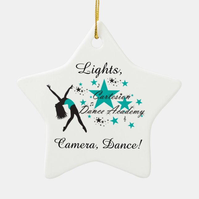 Ornement En Céramique Cartesion "lumières, appareil-photo, danse !" (Devant)