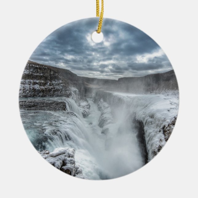 Ornement En Céramique Cascade de Gullfoss, Islande (Devant)