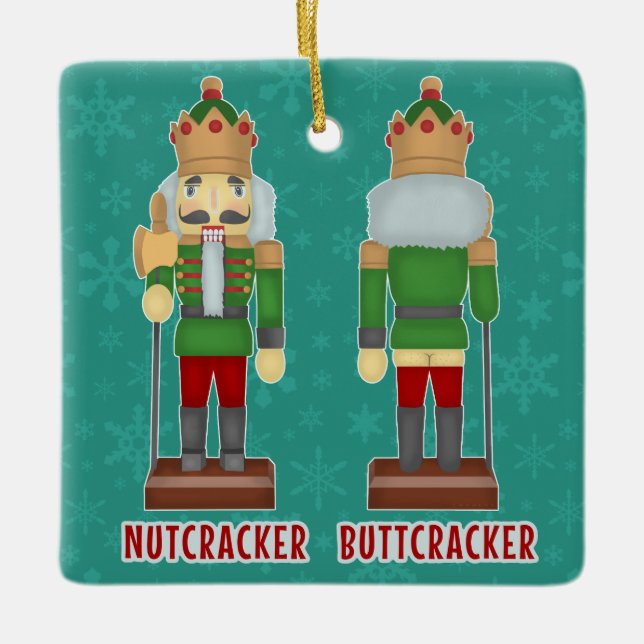 Ornement En Céramique Casse-noix drôle Buttcracker de Noël humoristique (Devant)