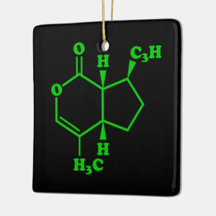 Ornement En Céramique Catnip Nepetalactone Formule chimique moléculaire