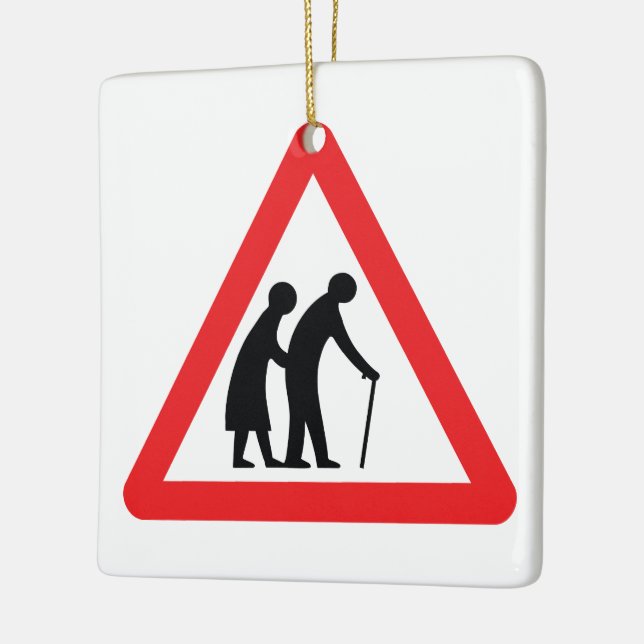 Ornement En Céramique CAUTION Personnes ÂGÉES - VOYAGE UK (Gauche)